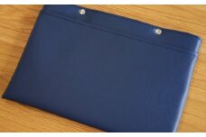 No.252-08 PVCレザーパソコンケース（クラッチバッグ）「match」11インチ用（ネイビー） ／ 雑貨 日用品 入れ物 千葉県
