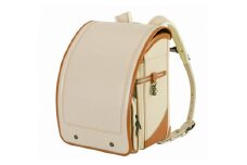 No.309-06 ふわりぃ25トレーズベージュ×キャメル ／ ランドセル ベテラン職人 メイド・イン・ジャパン 日本製 高品質 コンパクトタイプ 軽量 丈夫 千葉県