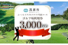 ムーンレイクゴルフクラブ茂原コース　ゴルフ場利用券(3,000円分×1枚)ふるさと納税 ゴルフ場 利用券 ゴルフプレー券 プレーチケット ゴルフ ごるふ Golf チケット ゴルフプレー プレー券 千葉県 茂原市MBG001