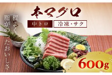 本マグロ 中トロ 600g ふるさと納税 マグロ トロ 中トロ 魚 刺身 冷凍 千葉県 茂原市 MBT002