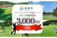 ムーンレイクゴルフクラブ茂原コース　ゴルフ場利用券(3,000円分×5枚)ふるさと納税 ゴルフ場 利用券 ゴルフプレー券 プレーチケット ゴルフ ごるふ Golf チケット ゴルフプレー プレー券 千葉県 茂原市MBG005