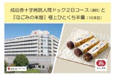 [№5904-0425]成田赤十字病院人間ドック2日コース（通院）と『なごみの米屋』極上ひとくち羊羹（15本詰）