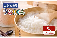 [№5904-0624]米 【令和6年度産】5ヶ月連続お届け「コシヒカリ」うなりくん5kg こしひかり コシヒカリ セット お米 精米 白米 定期便 成田市 千葉県