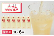 めいらく業務用100%果汁(アップル)　1L×6本【1579526】