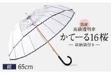 高級 ビニール 傘 かてーる16桜 紺 ネイビー 透明 クリア 収納 袋 付き 安全 耐風 丈夫 折れにくい ビニール傘 雨傘 雨具 かさ 長傘 紳士 男性用 婦人 女性用 男女兼用 おしゃれ ギフト プレゼント 贈り物 父の日 母の日 敬老の日 工芸品 小物 雑貨 メディア 千葉県 旭市