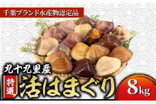 ≪千葉ブランド水産物認定品≫ 九十九里産 活け はまぐり 約8.0kg/85～110個位 天然  蛤 ハマグリ 活 冷蔵 魚介 魚貝 海鮮  貝  出汁 だし 味噌汁 酒蒸し グラタン 九十九里浜  お祝い 祝い ひなまつり 節句 おせち 贅沢 人気 おすすめ 贈答 ギフト お取り寄せ 送料無料 ふるさと納税  不動丸 千葉県 旭市 fdm003