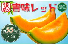 【 2026 年発送】< 訳あり メロン > 先行予約 メロン 赤肉 貴味 レッド 約5.5kg 以上 (2～6L) (約3～6玉) めろん melon タカミ ジューシ 糖度 おすすめ 高級 人気 旬 果物 くだもの フルーツ 贈り物 ギフト 贈答 産地直送 千葉県 旭市 たかの果樹園 tke004_X1