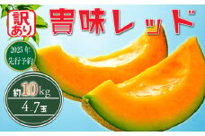 【 訳あり 】【2026年 先行予約 】 貴味レッド 約10kg 以上 ( 2 ～ 6L ) ( 約 4 ～ 7玉 ) めろん meron 貴味 メロン 甘いメロン デザート ジューシ 美味しい おいしい 糖度 甘い あまい おすすめ 高級 人気 旬 果物 くだもの フルーツ 贈り物 ギフト プレゼント 千葉県 旭市 たかの果樹園 tke005