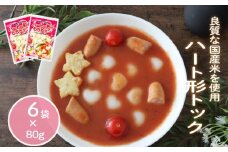 ハート形トック 80g×6袋 トック 韓国 韓国料理 鍋 スープ 使い切り ハート アレンジ 野菜 餅 人気 おでん お雑煮 お雑煮おでん お鍋 鍋 シチュー スイーツ  国産米使用 モチモチ 歯ごたえ 簡単 良質 溶けにくい 崩れにくい 伸びない 柔らかい 千葉県 旭市 大新食品株式会社 dss014