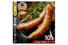 本場ドイツ伝承！無添加 習志野ソーセージ（100g×10本 個包装 冷凍） 計1kg