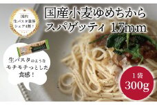 国産小麦ゆめちからスパゲッティ 1.7mm 300g×24袋〈 人気 スパゲティ もちもち モチモチ 乾麺 麺 国産 イタリアン料理 セット ランチ トマトソース 和風 自宅用 正月 年末年始 夏休み 冬休み 保存食 長期保存 〉