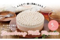 卵・小麦粉・乳製品不使用のいちごミルクムース5号(15cm) 〈 ムースケーキ ホールケーキ アレルギー対応 冷凍 ケーキ お菓子 米粉 豆乳 スイーツ 洋菓子 美味しい 卵不使用 小麦不使用 乳製品不使用 動物性原料不使用 誕生日 お祝い ギフト プレゼント お土産 パーティ デザート おやつ 〉