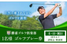 1名様 ゴルフ プレー券  (1Rセルフ・諸税込・飲食別)  土・日・祝日 勝浦ゴルフ倶楽部 【配送不可地域：離島】 《90日以内に出荷予定(土日祝除く)》千葉県 勝浦市 ゴルフ ゴルフ券
