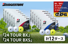 ゴルフ 24 TOUR BX ＆ 24 TOUR BXS  12ダース セット ゴルフボール ボール ブリヂストン BXホワイト、パールホワイト、イエロー/BXSホワイト、パールホワイト、イエロー 各2 [№5689-1535]