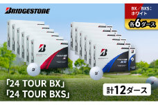 ゴルフ 24 TOUR BX ＆ 24 TOUR BXS  12ダース セット ゴルフボール ボール ブリヂストン BXホワイト/BXSホワイト 各6 [№5689-1539]