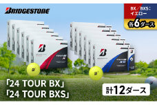 ゴルフ 24 TOUR BX ＆ 24 TOUR BXS  12ダース セット ゴルフボール ボール ブリヂストン BXイエロー/BXSイエロー 各6 [№5689-1546]