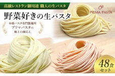 パスタ 高級レストラン御用達 職人の生パスタ「野菜好きの生パスタ　48食セット」 ～本格パスタ専門製麺所「プリマパスタ」の極上の歯応え～【1207-1268-1303-48】 [№5689-1652]