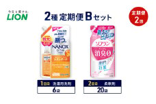 2種定期便Bセット 定期便2回 ライオン ナノックス NANOX ソフラン プレミアム消臭 ギフト 日用品 洗濯洗剤 柔軟剤 [№5689-1938]