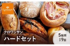 クロワッサンハードセット　5種類合計9個　パン クロワッサン フィセル フランスパン 豆乳 明太子 ベーグル 朝食 昼食 ランチ セット [№5689-1948]