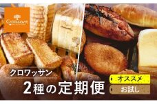 《カレーパングランプリ2025グランドチャンピオン受賞カレーパン入！》クロワッサン2種の定期便（オススメ、お試し）パン　食パン フランスパン　朝食　ランチ　セット [№5689-1951]