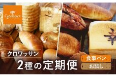 《カレーパングランプリ2025グランドチャンピオン受賞カレーパン入！》クロワッサン2種の定期便（食事パン、お試し）クロワッサン 食パン　朝食 ランチ セット [№5689-1954]
