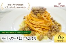 パスタ 高級レストラン御用達の生パスタとソースのセット「ガーリックソースとリンゴとひき肉　6食セット」　～本格パスタ専門製麺所「プリマパスタ」の極上の歯ごたえ～ 【GL-RIG1101-6】 [№5689-2348]