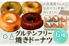 グルテンフリー 焼き ドーナツ 手作り 6種セット 詰め合わせ CYCLO《30日以内に出荷予定(土日祝除く)》千葉県 流山市 送料無料 シクロ お菓子 生おから 米粉 プレーン アールグレイ チョコレート ディルオレンジ キャラメルナッツ あずきグリーンティー st-p