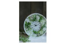 アーティフィシャルフラワー　八千代市のバラをモチーフに使った花時計 (白のベース×白グリーンの花)【1494315】