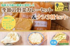 手作りインドカレー 我孫子産 季節の野菜カレー200g×3袋とナン3種セット