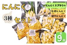 にんにくスプラウト・むきにんにく・切干にんにくの3種セット 野菜 ガーリック スプラウト 栄養 料理 詰め合わせ 