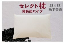 セレクト枕 備長炭パイプ 標準タイプ 普通（43×63cm）