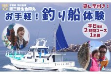 【第三新生合同丸】お手軽！釣り船体験コース（平日限定２時間１名様）　[0027-0005]