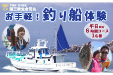 【第三新生合同丸】お手軽！釣り船体験コース（平日限定６時間１名様）　[0040-0009]