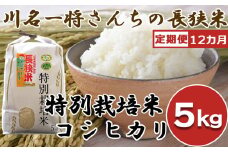 【千葉県知事賞受賞】【定期便】川名一将さんちの長狭米 特別栽培米コシヒカリ5kg×12カ月　[0168-0001]