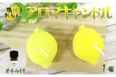 【数量限定】鴨川レモン 手づくりアロマキャンドル 1個 ＆ アロマオイル5ml【グリーンイエロー】　[0010-0222]