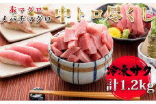 【プロが厳選】中トロセット (本マグロ600g+メバチマグロ600g) [0033-0003]