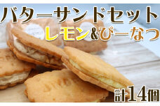 【中島屋菓子店】バターサンドセット　レモン&ぴーなつ 計14個 [0010-0347]