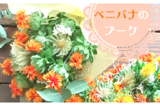 【MioMimosa】【生花からドライフラワーまで楽しめる】鮮やかオレンジ色のベニバナのブーケ