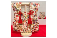 【1.白色系（桜・牡丹・紅葉）】【選べる8色】ベビーお祝い着(被布)