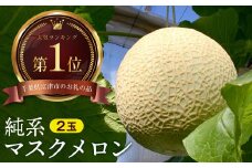 【最高級】純系マスクメロン２玉（化粧箱入）【９～１０月発送分】