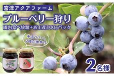 富津アクアファーム　ブルーベリー狩り体験２名様・手造りジャム２種引換券