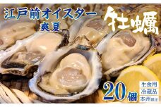 殻付生牡蠣「江戸前オイスター 爽夏」 ２０個　牡蠣ナイフ・軍手付