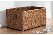 BAX-442SIN アタ 真鍮取っ手長方形ボックス（無地・W30×D19×H15）