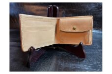 財布 二つ折り財布 / さいふ 折りたたみ 折り畳み 本革 牛革 ナチュラル レザー 小物