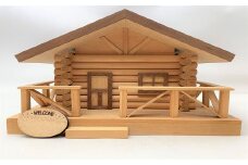 ログハウス小物入れキット（オリジナルWelcomeプレート） ／ 木製キット ログハウス 小物入れ 千葉県