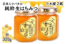 里の恵み 日本ミツバチの生はちみつ《たれ蜜》計320g (160g×2瓶)｜純粋 蜂蜜 里山 百花蜜 健康 はちみつ ギフト プレゼント 袖ケ浦 房総 千葉 非加熱 無添加 [0525]
