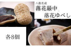 【各8個入り】落花最中&落花ゆべし　和菓子詰め合わせ