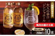 【隔月お届け6回】八街生姜ジンジャーエール（ 250ml × 10本 × 6回 ） ジンジャーエール 生姜 八街 定期便 ジュース ジンジャー 瓶 ビン セット