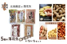 5種の 落花生 食べ比べ いろいろ セット［ 千葉半立 （殻付 / 味付ピー / バタピー）・ Qなっつ （ 殻付 ）・ おおまさり （茹で・レトルト）］国産落花生 八街産落花生 八街産ピーナツ 八街産ピーナッツ