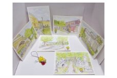 白井市スケッチ絵はがきセット なし坊ストラップ付